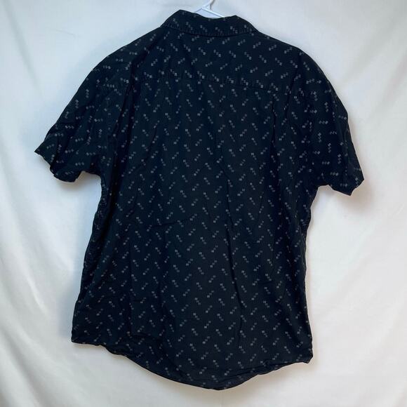 Brixton Men's XL Black Geo Print Short Sleeve Summer Preppy Shirt - Picture 2 of 7